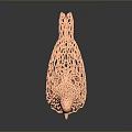 Elegant Red Perforated Dove Shaped Decorative Furniture Ornament With Metallic Base