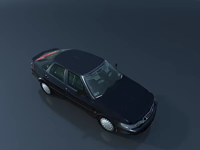Black Sedan Car With Sleek Design Shiny Exterior And Silver Rims 3d model
