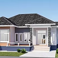 Modern Single Family Detached House With Dark Roof Tiles Stone Accents Front Porch And Landscaping