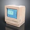 Vintage Apple Macintosh Computer With Classic Beige Case And Screen Interface
