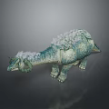 Turquoise Dinosaur Toy Figurine With White Textured Back And Detailed Skin