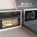 Minotli Modern Stainless Steel Kitchen Appliances Oven And Microwave On Countertop