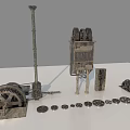 Industrial Equipment Featuring Various Gears Mechanical Parts And Metal Components