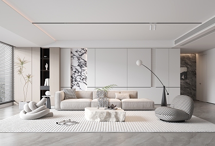 modern living room 3d model