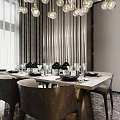 Dining table and chair combination 3d model
