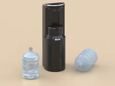Black Water Dispenser With Two Water Jugs 3d model