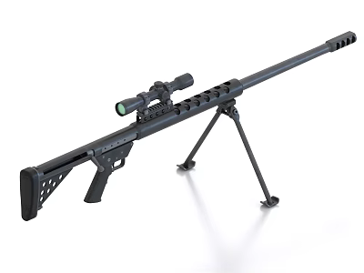 Black Tactical Sniper Rifle With High Precision Scope And Tripod Stand 3d model Black Tactical Sniper Rifle With High Precision Scope And Tripod Stand 3d model