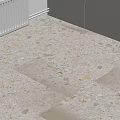 Natural Textured Light Beige Floor Tiles In Indoor Room With White Walls