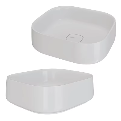 Modern Ceramic Washbasin In White With Sleek Design And Smooth Surface For Bathroom 3d model