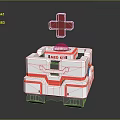 Red Cross Medical Emergency Kit With White And Red Design And Clear MED KIT Label