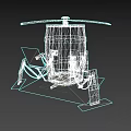 Wooden Barrel Shaped Electric Toy With Propeller Mechanical Legs And Control Panel