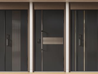 Modern child and mother door entrance door 3d model