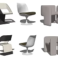 Modern Leisure Chairs Collection With Sleek Lines White Black Gray Colors And Unique Base Designs