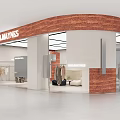 Stylish Modern Clothing Store Interior With Glass Front Brick Accent And Apparel Displays