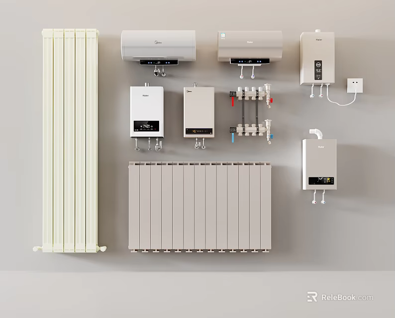 Home Radiators And Heating System Equipment 3d model 