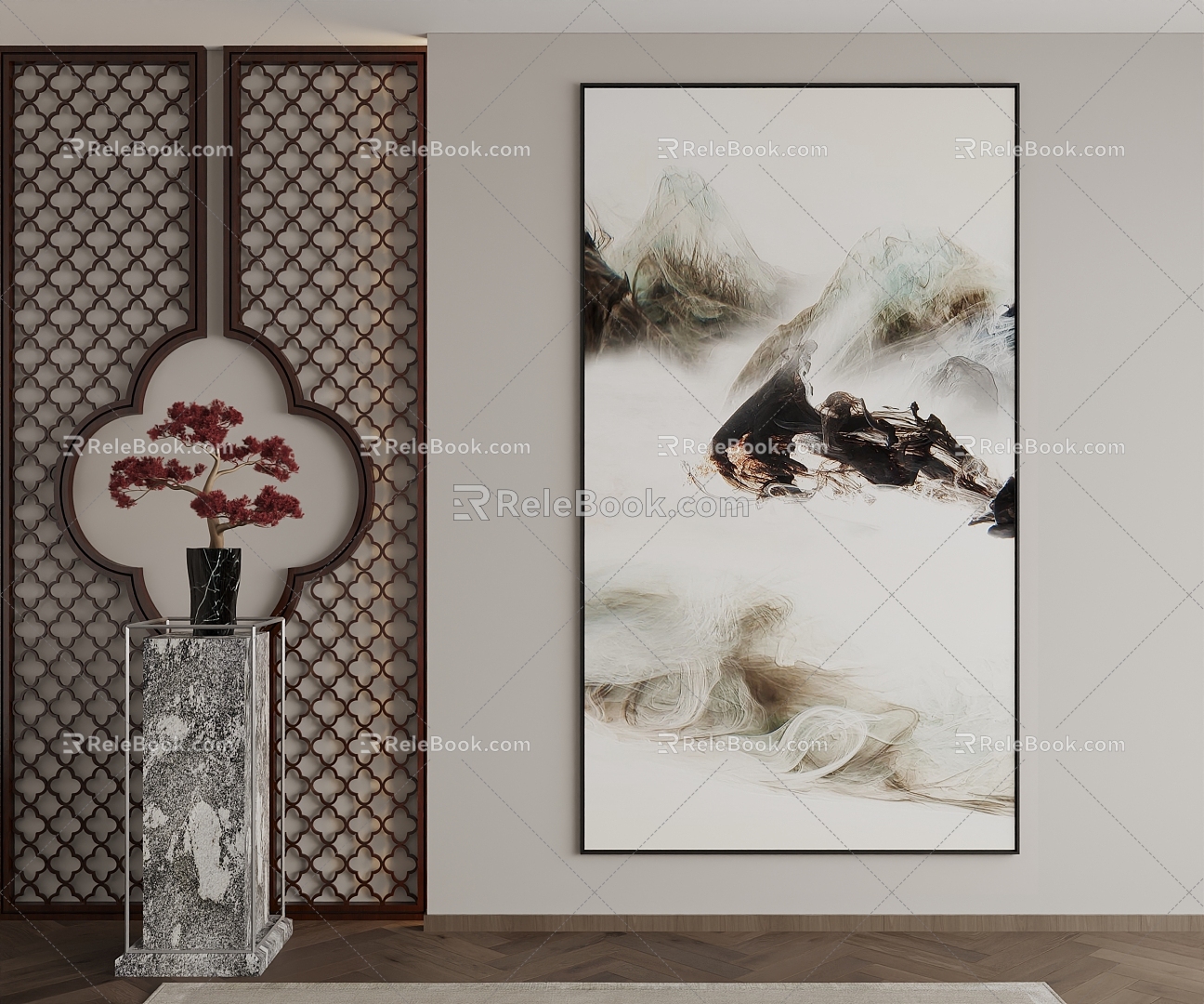 New Chinese Decorative Painting 3d model