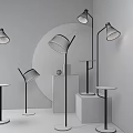 Modern Colorful Lighting Combinations With Floor Lamps And Display Platforms