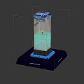Modern Decorative Ornament Set With Transparent Structure And Blue Illuminated Base