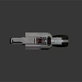 Silver Revolver With Black Sight Wooden Grip And Reflective Surface On Dark Background