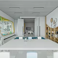 Spacious Kindergarten Children's Science Technology Experience Hall With Interactive Display Areas And Educational Facilities