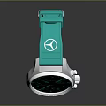 Turquoise Silicone Strap Watch with Silver Case Black Dial and DNC Logo Analog