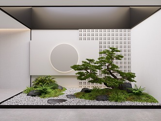 Modern landscape sketch interior micro-landscape 3d model