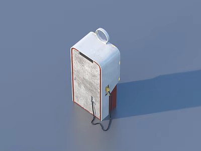 Vintage Decorative Lantern With White Top Grey Body And Red Base Design 3d model