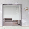 Modern metal glass sliding door 3d model