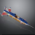 USAF X 15 Experimental Rocket Plane With US Flag Design For Space Exploration