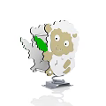 Cute Sheep Shaped Building Blocks With Green Leaf And Smiling Face Design 3d model