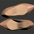 Peach Pink Pointed Toe High Heels With Stiletto Heel And Red Sole