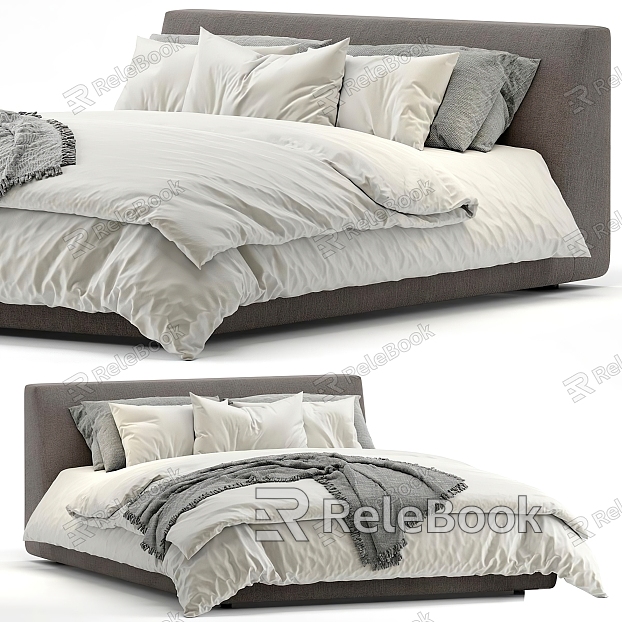 Double Bed Fabric Double Bed Pillow Round Side model