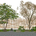 Modern landscape courtyard tree modeling tree lemon tree moss landscape sketch 3d model