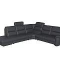 Modern Gray L Shaped Leather Sectional Sofa With Comfortable Seats And Backrest Design 3d model