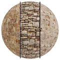 Spherical Decorative Stone Component Featuring Different Natural Stone Patterns And Textures 3d model