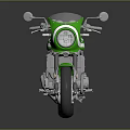 Green Vintage Motorcycle With Black Seat And Shiny Exterior Design