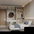 Modern Comfortable Hotel Guest Room With Large Scenic Window And Elegant Warm Interior Design