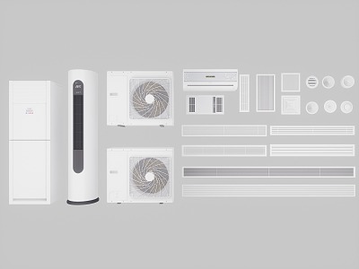 Air Conditioning Air Conditioning External Unit Air Conditioning Air Conditioning Air Outlet Round Air Outlet Central Air Conditioning Air Outlet Extremely Narrow Air Outlet 3d model