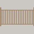 Light Brown Wooden Railing With Vertical Slats And Support Posts Design Structure 3d model