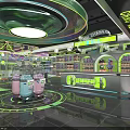 Indoor Playground With Colorful Game Machines Bright Lighting And Modern Interior