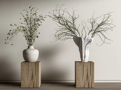 Modern Vase Floral Plant Potted Plant 3d model