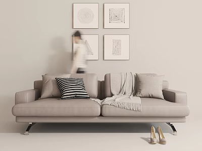 Modern double sofa 3d model