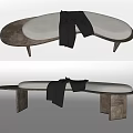 Modern Stool Casual Stool Low Stool Shoe Stool Bench Upholstered Blanket Curved Bench Bed End Stool 3d model