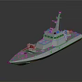 White Rescue Water Transport Vessel With Red Bottom Antenna Green Windows And Red Cross Markings
