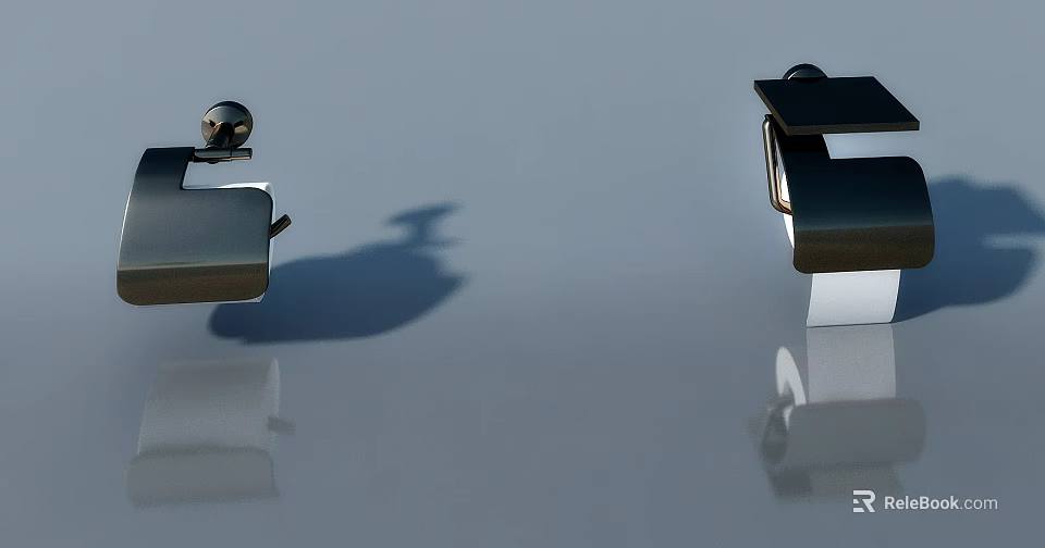 Modern Metallic Swing Door With Reflective Surface And Sleek Frame Design 3d model