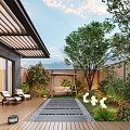 Courtyard Home Courtyard Villa Courtyard Courtyard Landscape Leisure Courtyard Garden Leisure Chair Swing Landscape Plants 3d model