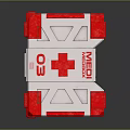 Portable Red And White First Aid Kit With Red Cross Medical Emergency Supplies