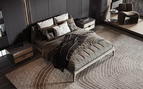 Modern style commodity bed 3d model