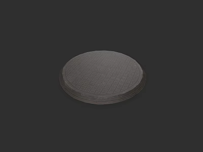 Circular Manhole Cover For Urban Road Infrastructure With Grid Pattern Design 3d model