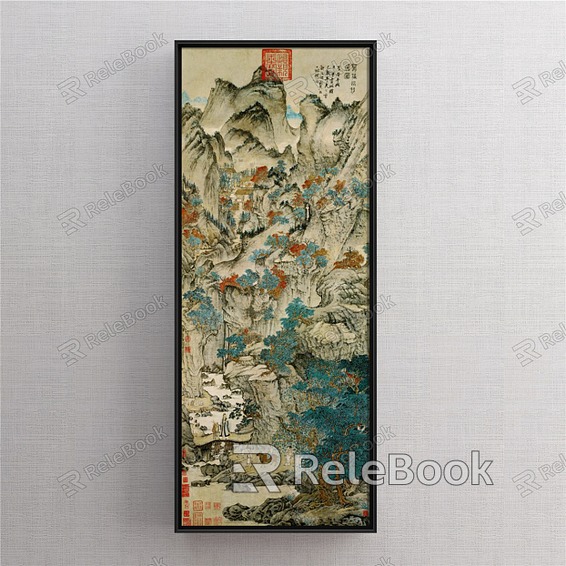 Chinese Landscape Painting Green Entrance Landscape model